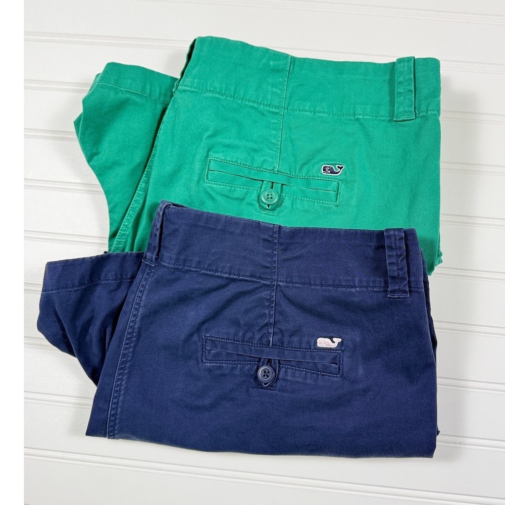 Lot of 2 Vineyard Vines Chino Stretch Shorts Womens Size 16 Golf Preppy